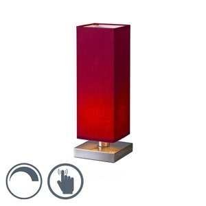 Stolní lampa Tower Touch ocel s červenou barvou