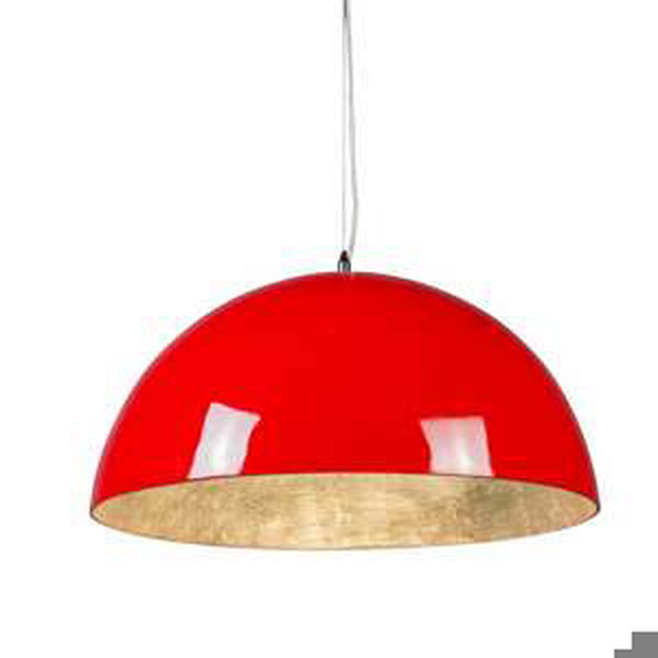 Závěsná lampa Magna lesklá 55cm červená se stříbrem