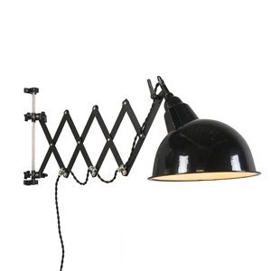 Nástěnná lampa Stretch černá se zavěšením na harmoniku
