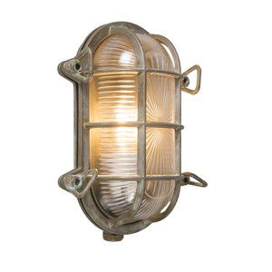 Retro nástěnná lampa hnědá 23 cm IP44 - Nautica 1 ovál