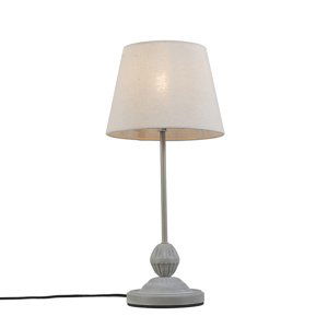 Klasická stolní lampa šedá bílá - kouzlo