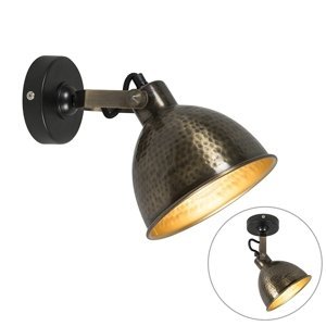Nástěnná lampa měděná s mosazem nastavitelná 19,5 cm - Liko