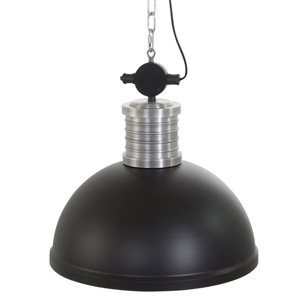 Závěsná lampa Pelle 1 černá s ocelí