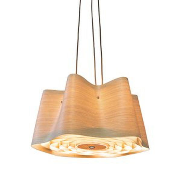 Závěsná lampa Kufr 1 dřevo s chromem