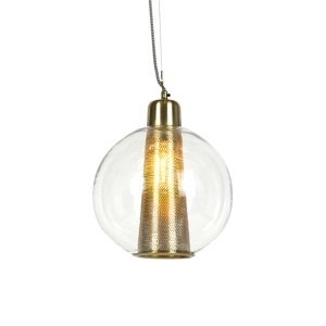 Designové kulaté závěsné sklo lampy s mosazí - Kandla