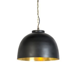 Závěsná lampa černá s mosazí uvnitř 45,5 cm - Hoodi
