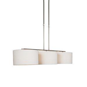 Moderní závěsná lampa z oceli s odstínem bílé - Combi 3 Deluxe