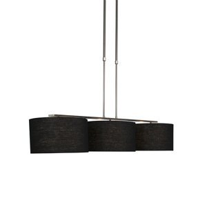 Moderní závěsná lampa z oceli se stínidlem 35 cm černá - Combi 3 Deluxe