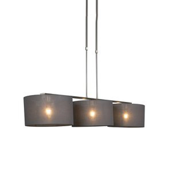 Závěsná lampa z oceli se stínidlem 35 cm tmavě šedá - Combi 3 Deluxe