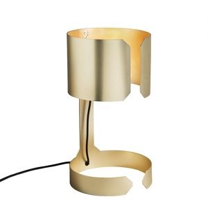 Sada 2 designových stolních lamp z matného zlata - valčík