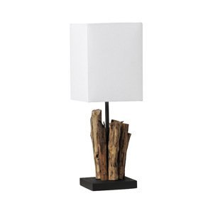 Venkovská obdélníková stolní lampa s dřevěnými větvemi a bílým stínením - Abuyes