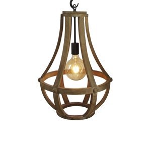 Průmyslová kulatá závěsná lampa barva dřeva 43cm - Morgana
