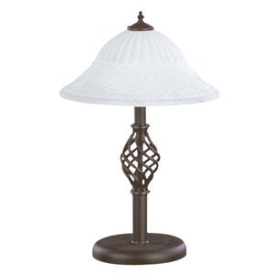 Venkovská kulatá stolní lampa rezavé barvy - Rustica