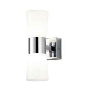 Moderní koupelnové nástěnné svítidlo chrom se 2 sklenicemi vč. LED - Nevio