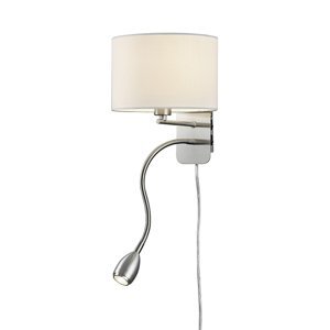 Moderní kulatá nástěnná lampa z oceli s bílým odstínem - Hotel