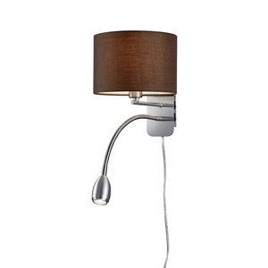 Moderní kulatá nástěnná lampa z oceli s hnědým odstínem - Hotel