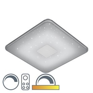 Moderní hranaté stropní svítidlo bílé včetně funkce stmívání LED - Samurai