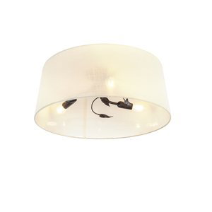Kulatá stropní lampa ve stylu art deco rezavě zbarvená krémovým odstínem 3-light - soprán