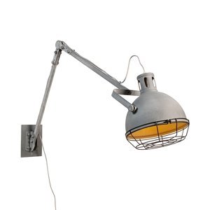 Průmyslová nastavitelná nástěnná lampa kovová - Rela