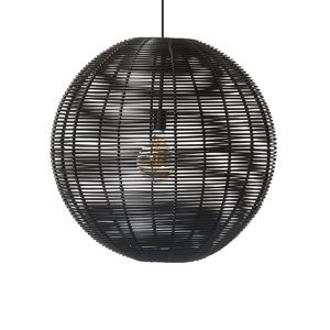 Designová kulatá závěsná lampa černá 70cm - ruleta