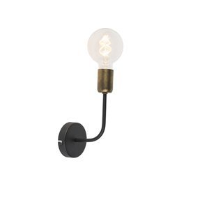 Moderní nástěnná lampa černá se zlatým svítidlem 1-light - Facile