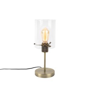 Romantická stolní lampa bronzová se sklem - Dome