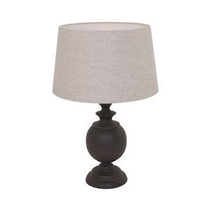 Venkovská kulatá stolní lampa černá se šedým odstínem - Josa