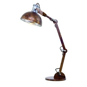 Průmyslová stolní lampa hnědá - Daryl