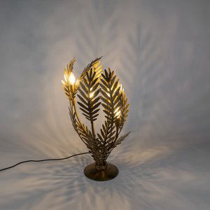 Vintage stolní lampa velká zlatá - Botanica