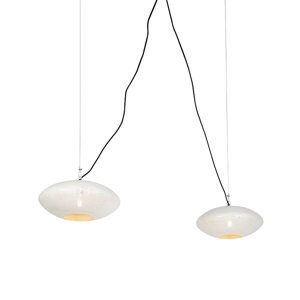 Orientální závěsná lampa bílá s mědí 40 cm 2 světlo - Radiance