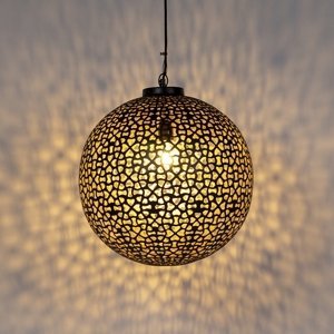 Sálavá závěsná lampa 45 cm černá se zlatem