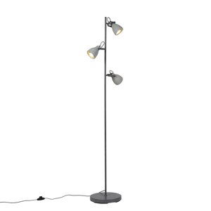 Průmyslová stojací lampa šedobetonová 3-světlá - Creto