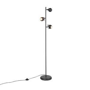 Moderní stojací lampa černá 3-světlo - Bastion