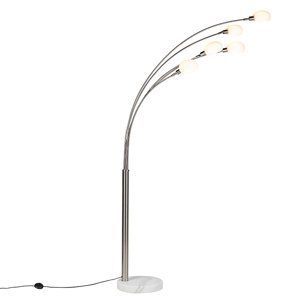 Designová stojací lampa z oceli, 5 světel - šedesátá léta Marmo