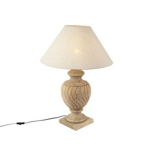 Venkovská stolní lampa s lněným odstínem béžová 55 cm - Tansy