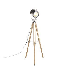 Stojací lampa s dřevěným stativem a studiovým bodem - Tripod Construct