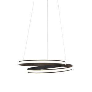 Designová závěsná lampa černá 55 cm vč. LED 3 stupňové stmívatelné - Rowan