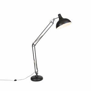 Průmyslová stojací lampa černá 185 cm nastavitelná - Hobby