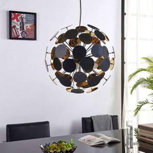 Designová závěsná lampa černá se zlatem 54 cm - Cerchio