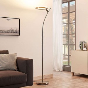 Moderní stojací lampa z hliníku včetně LED a stmívače - Darion