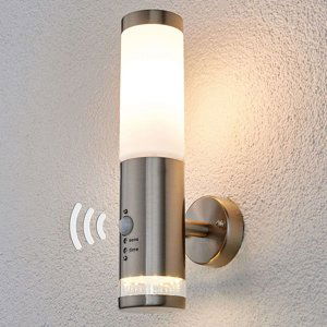 Venkovní lampa z nerezové oceli s pohybovým senzorem IP44 vč. LED - Binka