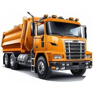 Jedlý papír nákladní auto oranžové 19,5cm - PICTURE