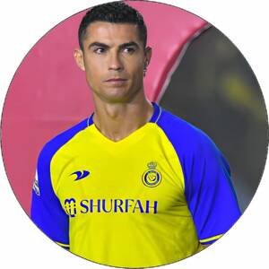 Jedlý papír Cristiano Ronaldo žlutomodrý dres 19,5 cm