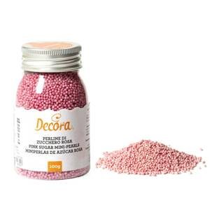 Cukrové zdobení mini perličky 1,5mm růžové 100g - Decora
