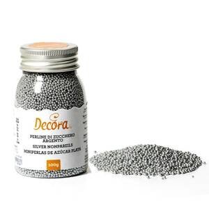Cukrové zdobení mini perličky 1,5mm stříbrné 100g - Decora