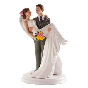 Svatební figurka na dort 20cm žena v naruči muže - Dekora