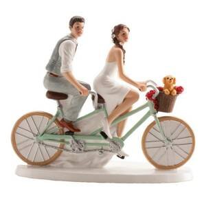 Svatební figurka na dort 16x18cm cyklisté - Dekora