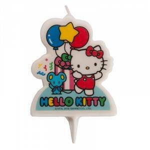 Svíčka na dort Hello Kitty 7cm s myškou a balónky - Dekora