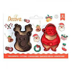 Vykrajovátko sob a Santa Claus 8cm - Decora