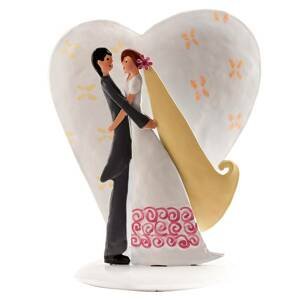 Svatební figurka na dort plechová srdce - Dekora